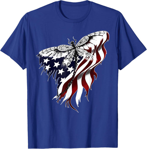 American Flag Dragonfly Patriotic 4th of July Red White Blue