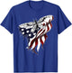 American Flag Dragonfly Patriotic 4th of July Red White Blue T-Shirt - T-Shirt | Royal