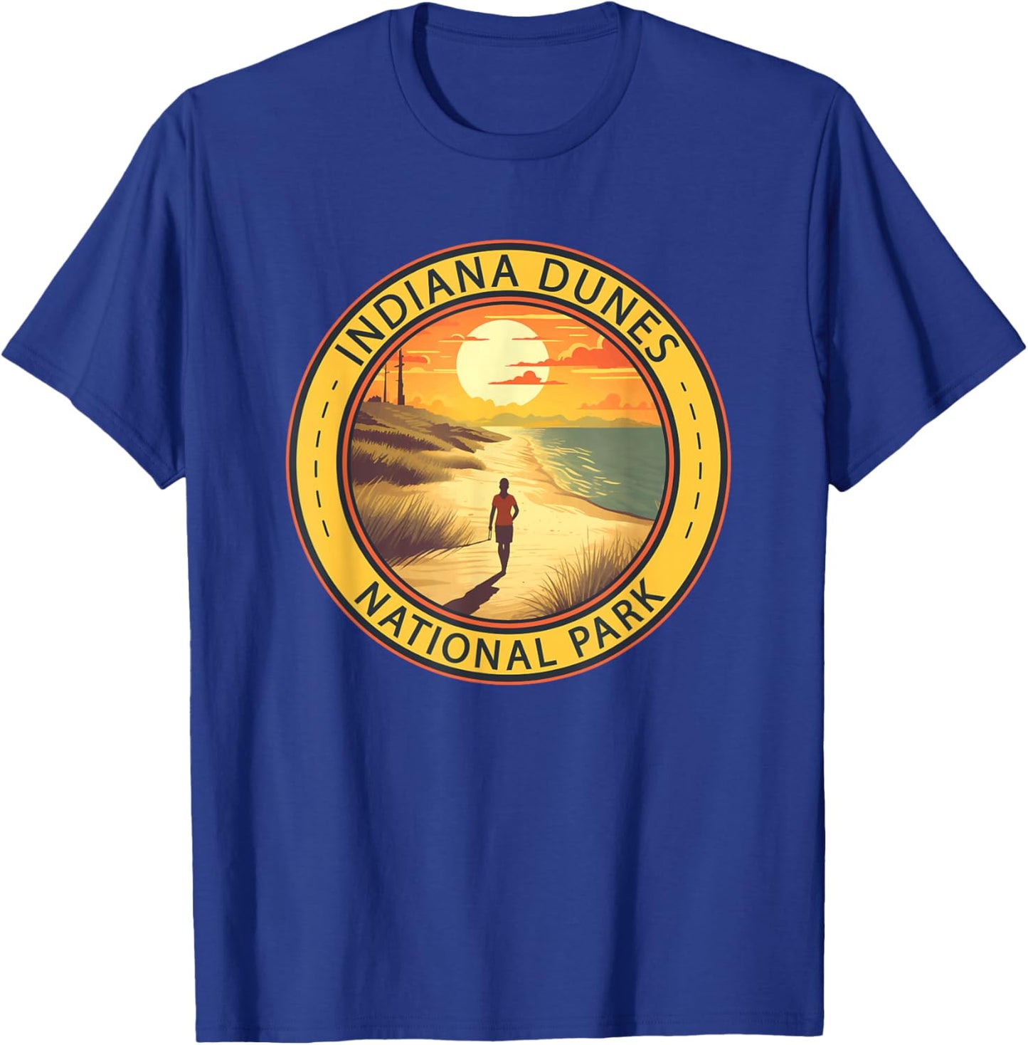 Indiana Dunes National Park Illustration Travel Art T-Shirt - T-Shirt | Royal