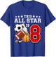 Kids 8 Year Old Sports Star Birthday Party All Sport 8th Gift T-Shirt - T-Shirt | Royal