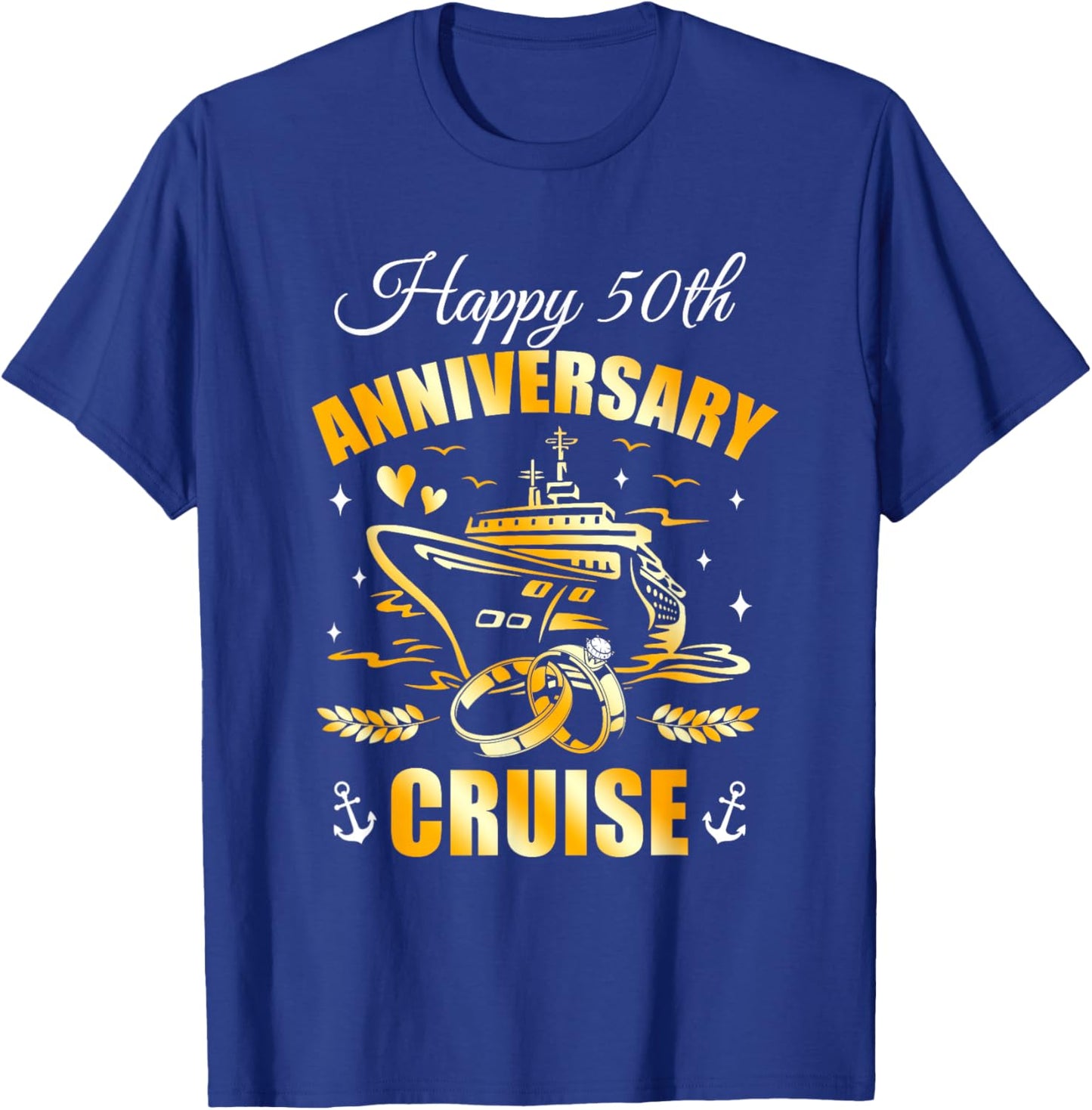 Happy 50Th Anniversary Cruise Wedding Matching Husband Wife T-Shirt - T-Shirt | Royal