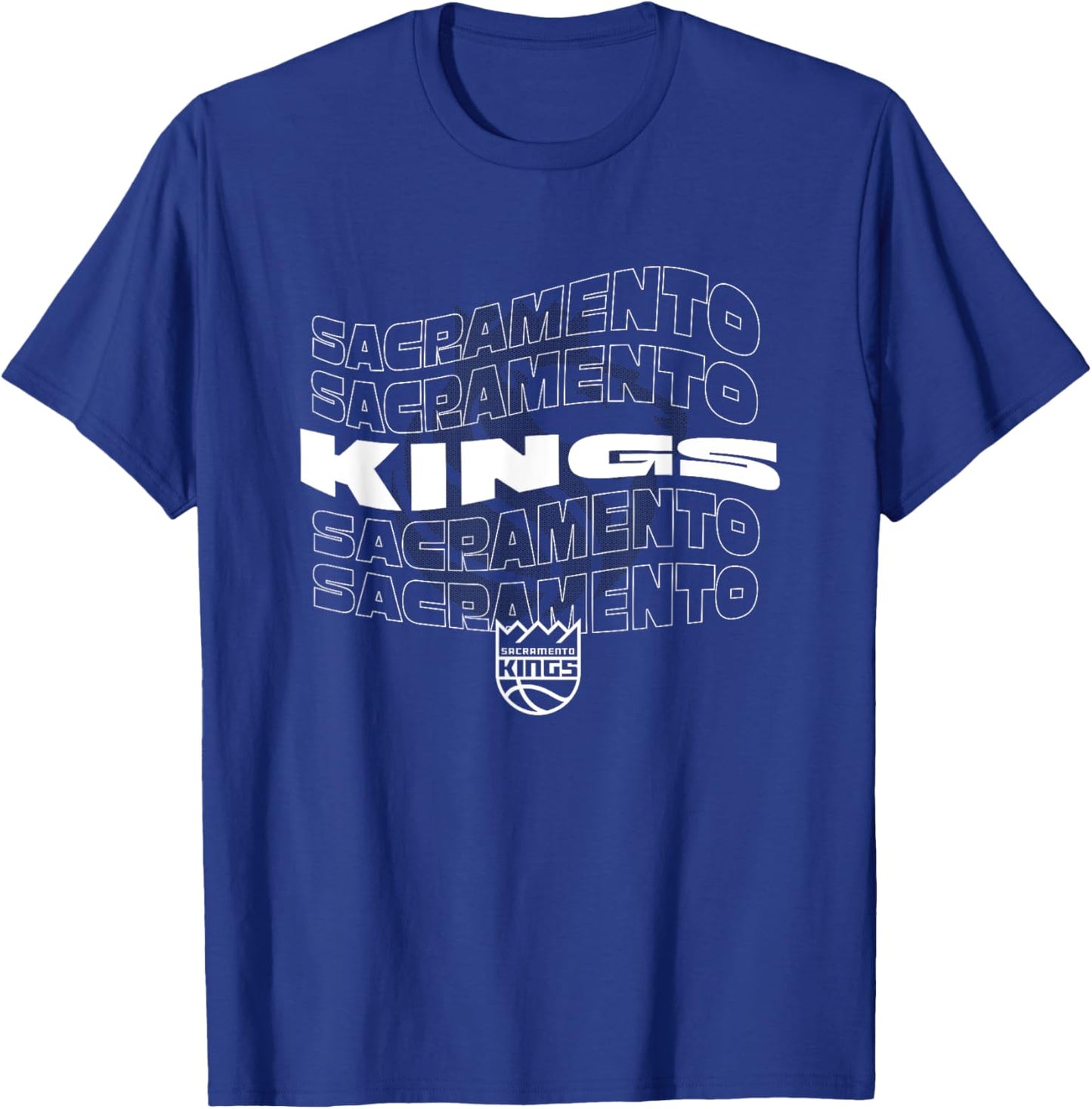 NBA Sacramento Kings Wave Outline Team Logo T-Shirt - T-Shirt | Royal