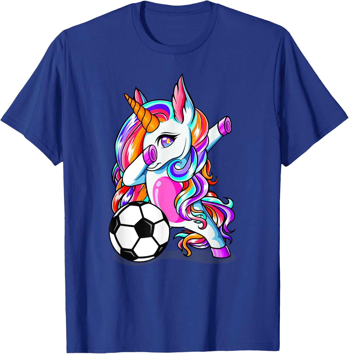 Dabbing Unicorn Football Funny Sport Soccer Lover Girl Gifts T-Shirt - T-Shirt | Royal