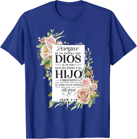 Christians Quote in Spanish Christian Bible Verse Quote T-Shirt - T-Shirt | Royal