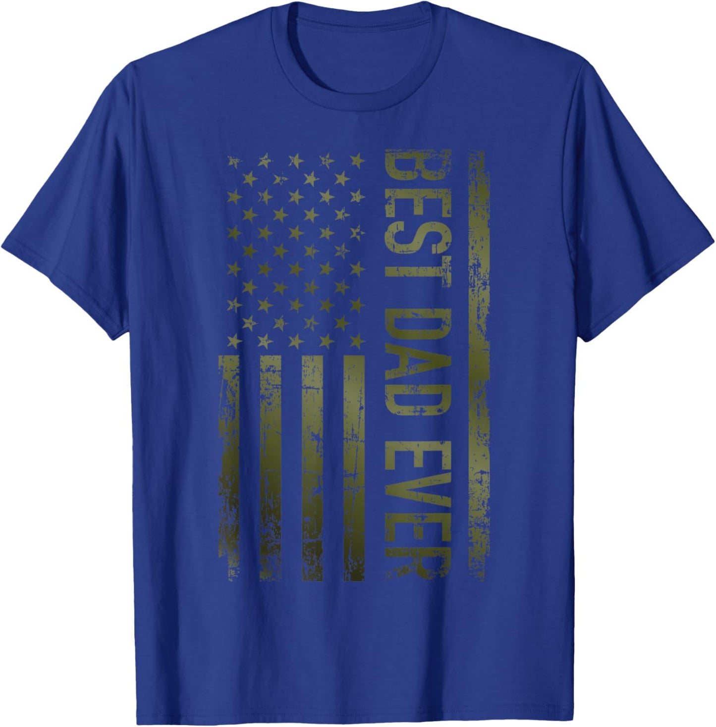 Best dad Ever American Military Camouflage Flag Gift Father T-Shirt - T-Shirt | Royal