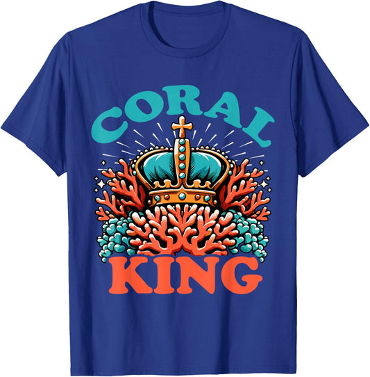 Coral King Crown Marine Life Ocean Enthusiast T-Shirt - T-Shirt | Royal