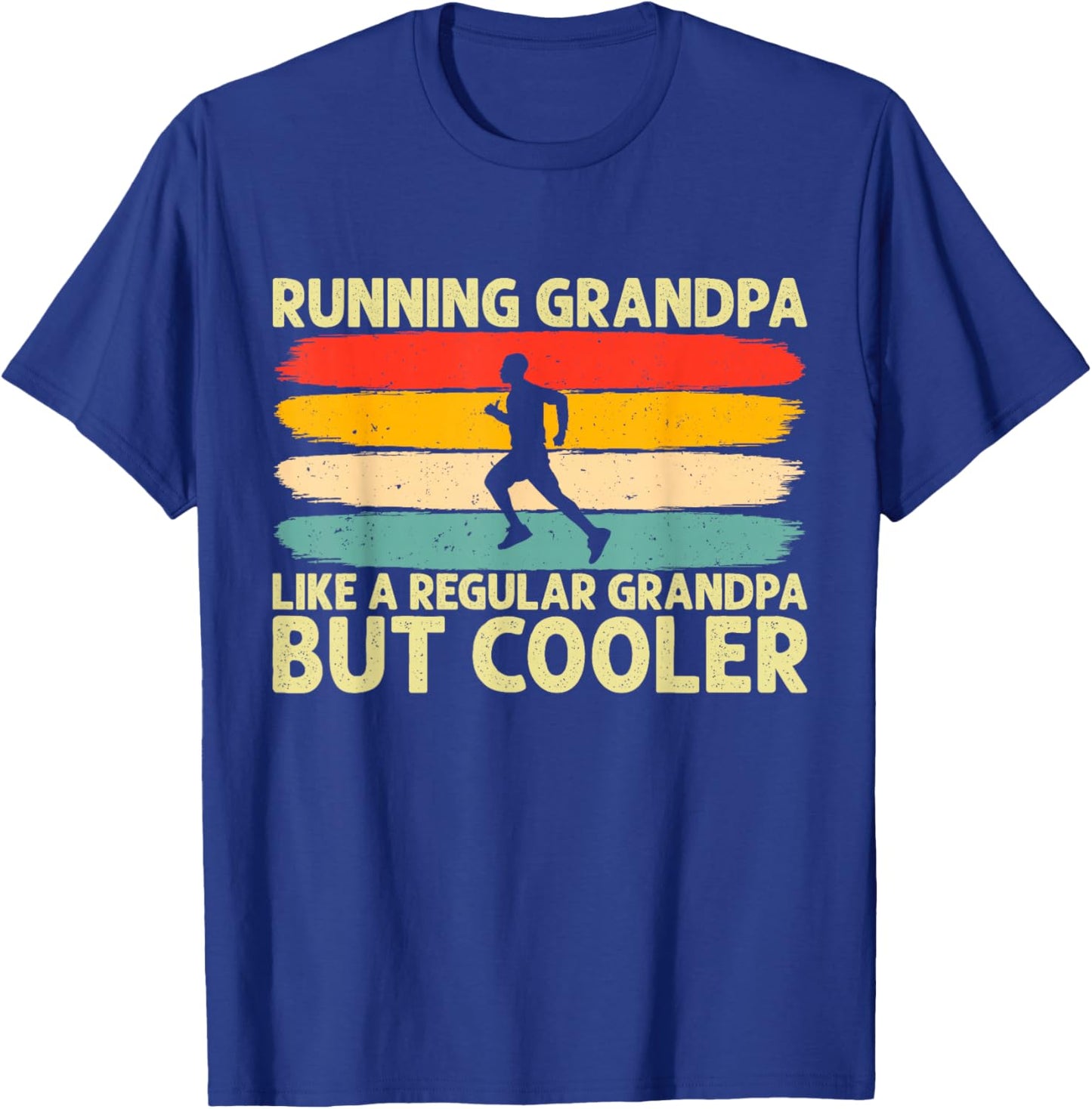 Running Grandpa Father Day Design Runner Grandfather T-Shirt - T-Shirt | Royal