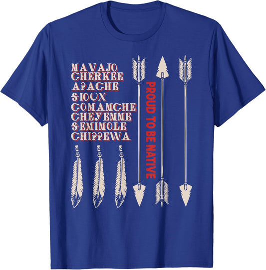 proud to be native Indian Native American Flag indigenous Kids Men T-Shirt - T-Shirt | Royal