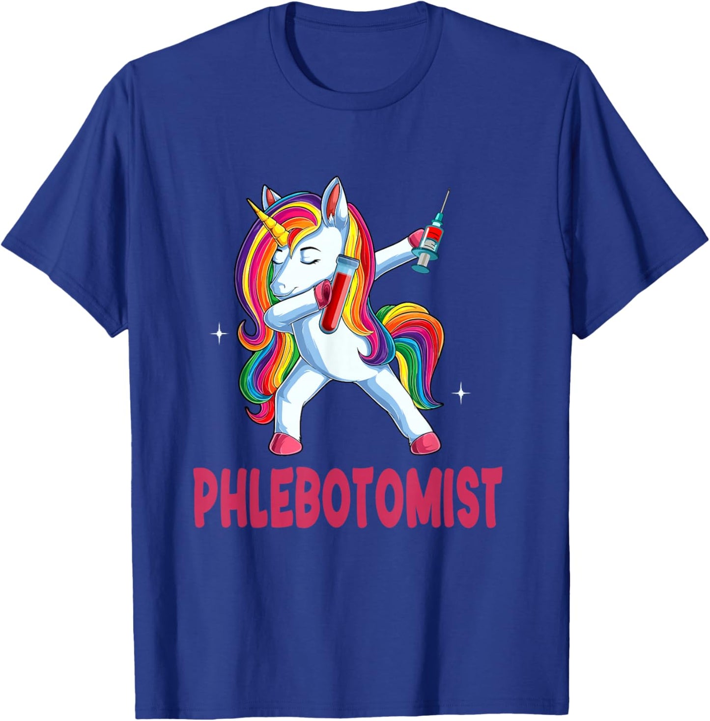 Phlebotomist Dabbing Unicorn Matching Family Proud Job Lover T-Shirt - T-Shirt | Royal