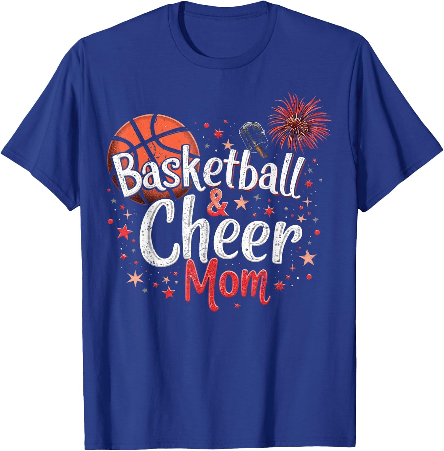 Basketball And Cheer Mom Basketball Cheer Mother T-Shirt - T-Shirt | Royal