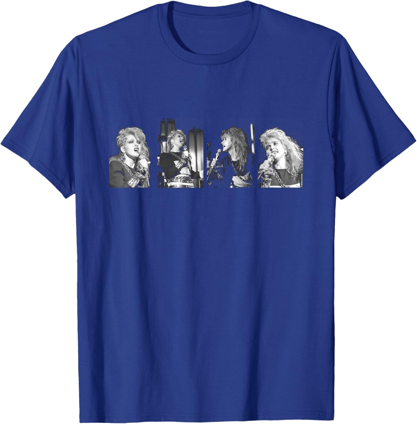 Cyndi Lauper Singing Live Four Tiles By Allan Ballard T-Shirt - T-Shirt | Royal