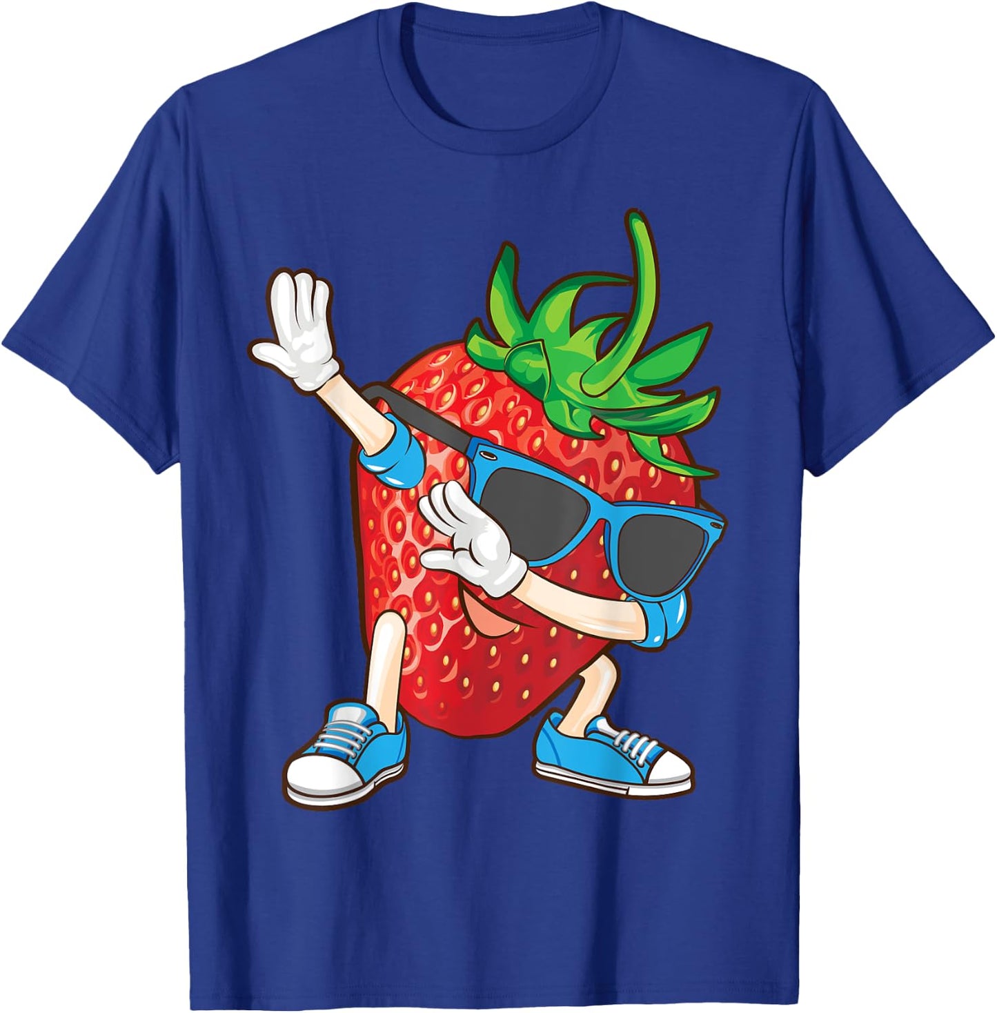 Cool Dabbing Strawberry | Funny Love Dancer Sweet Fruit Gift T-Shirt - T-Shirt | Royal