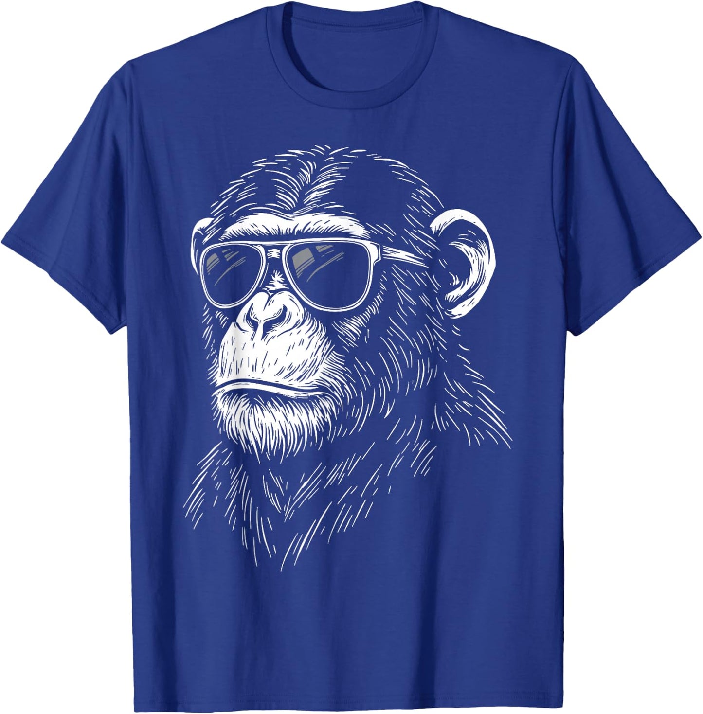Chimpanzee Sunglasses Chimp Primate Wildlife T-Shirt - T-Shirt | Royal