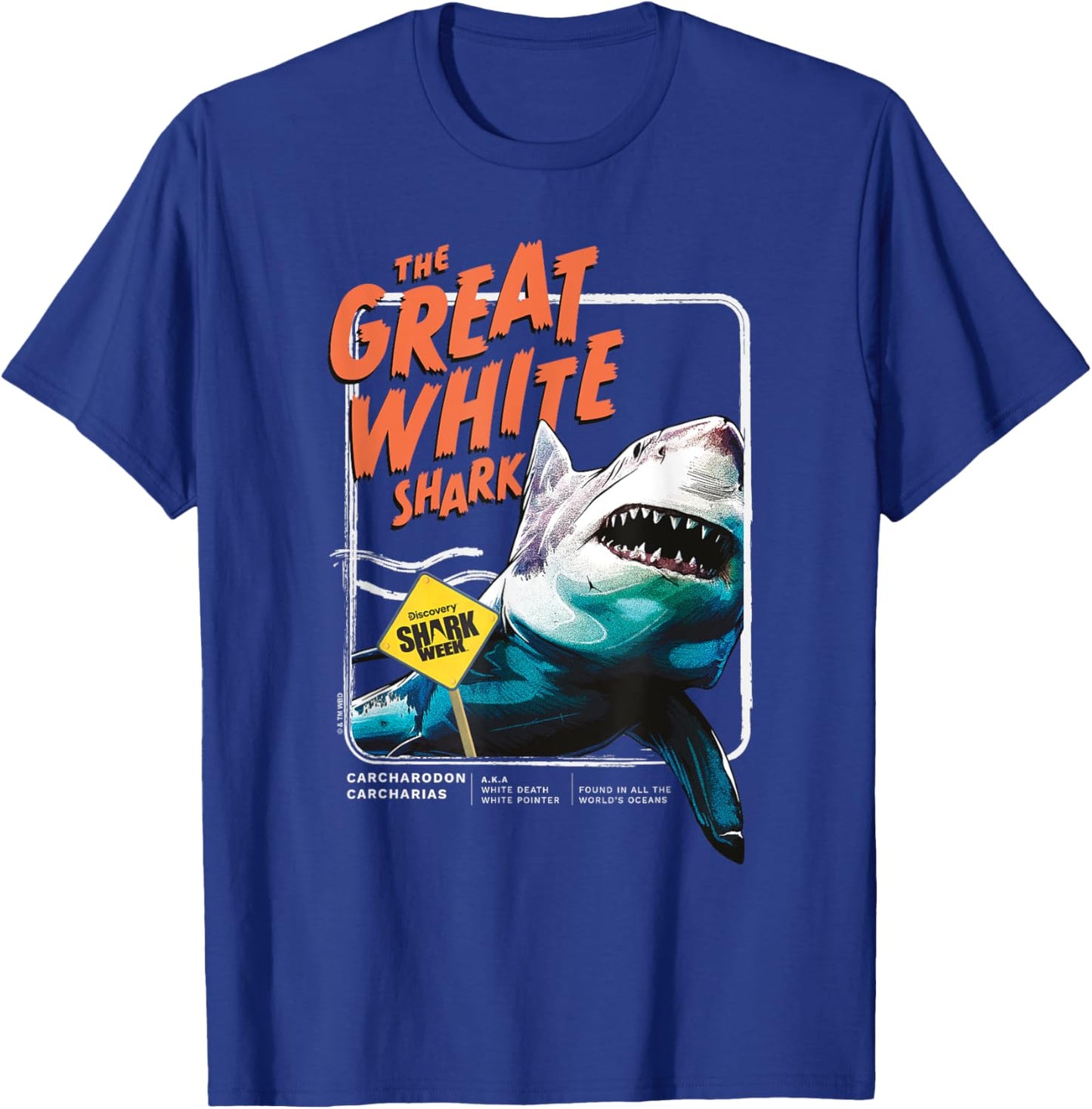 Shark Week Officially Licensed Great White T-Shirt - T-Shirt | Royal