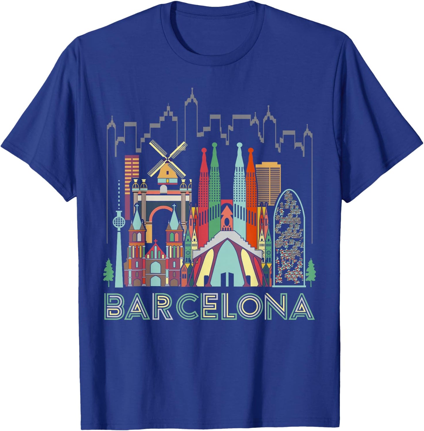 Fun Travel Spain Barcelona Vacation Gift Design Idea T-Shirt - T-Shirt | Royal
