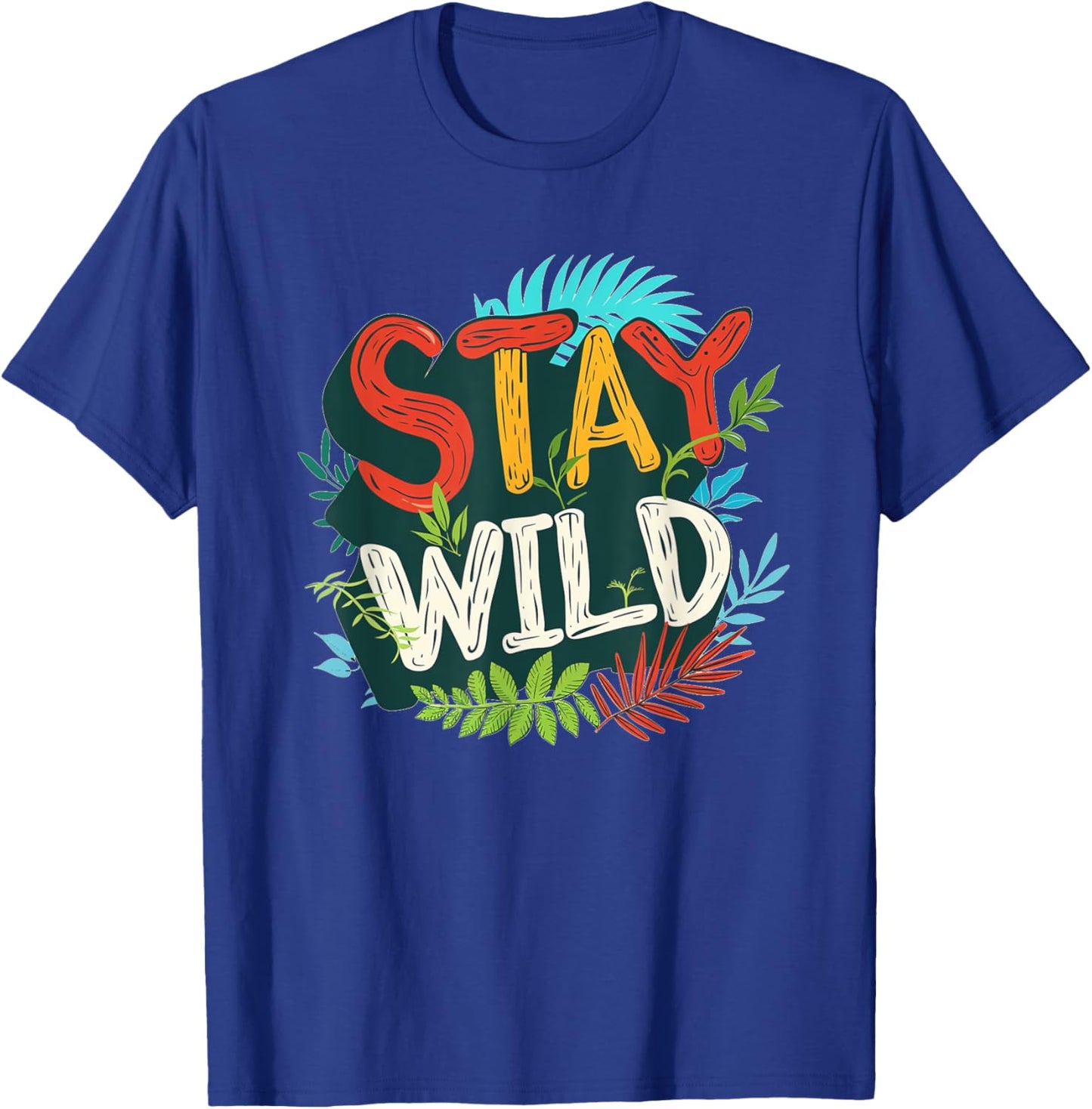 Multicolor Stay Wild Emblem T-Shirt - T-Shirt | Royal