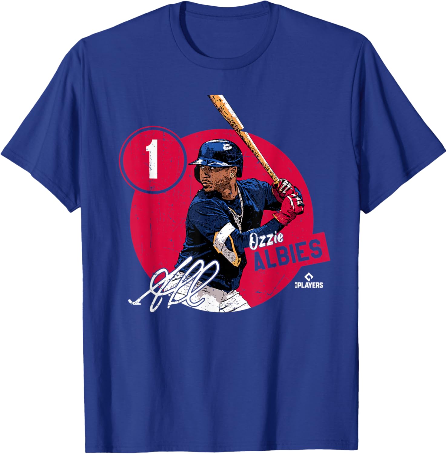 Ozzie Albies | Atlanta Baseball MLB Players | MLBALB4011 T-Shirt - T-Shirt | Royal