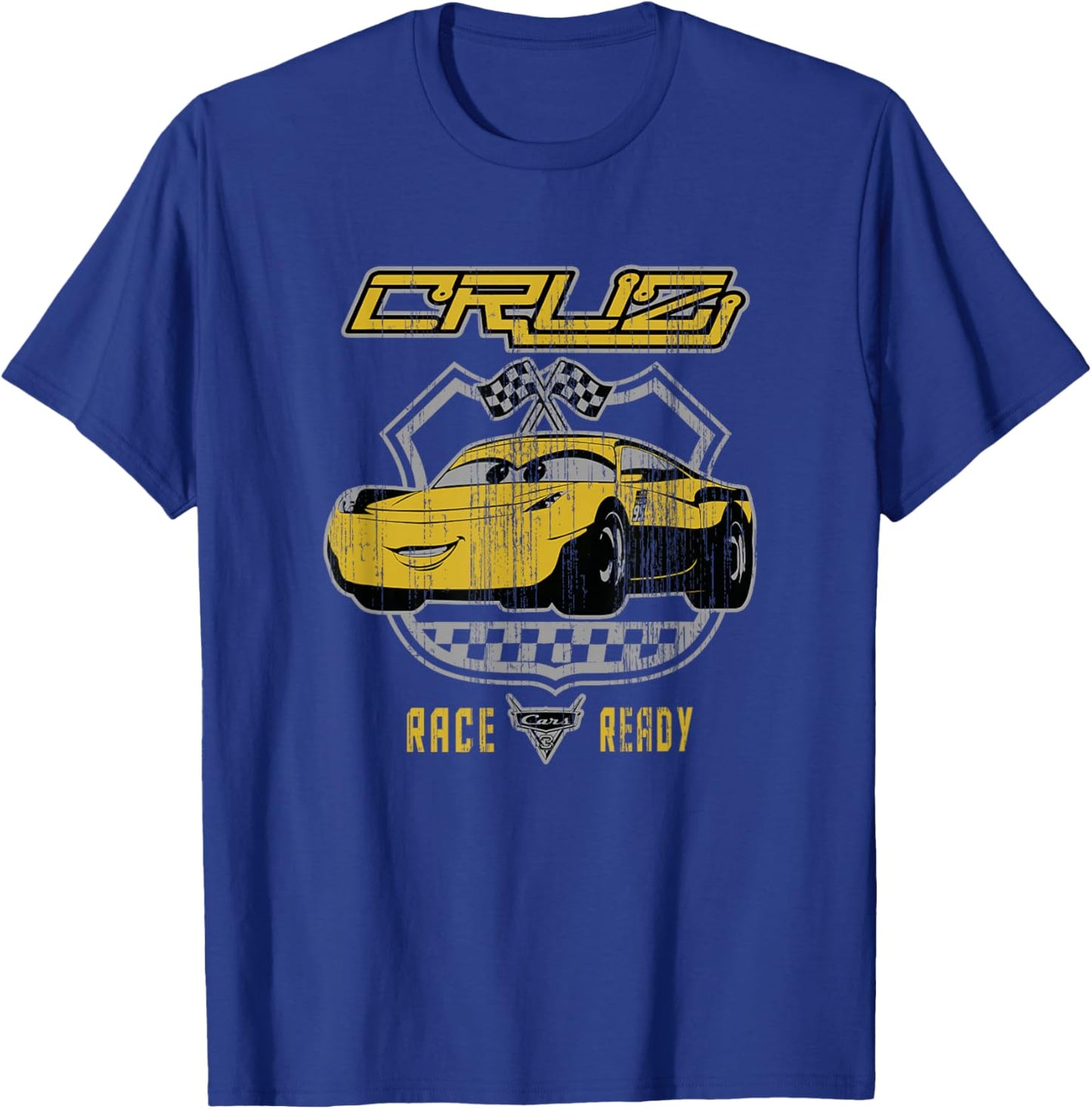 Disney Pixar Cars 3 Cruz Ramírez Race Ready Vintage Logo T-Shirt - T-Shirt | Royal