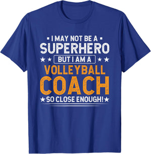 Superhero Volleyball Coach Funny Volleyball Coach Humor T-Shirt - T-Shirt | Royal