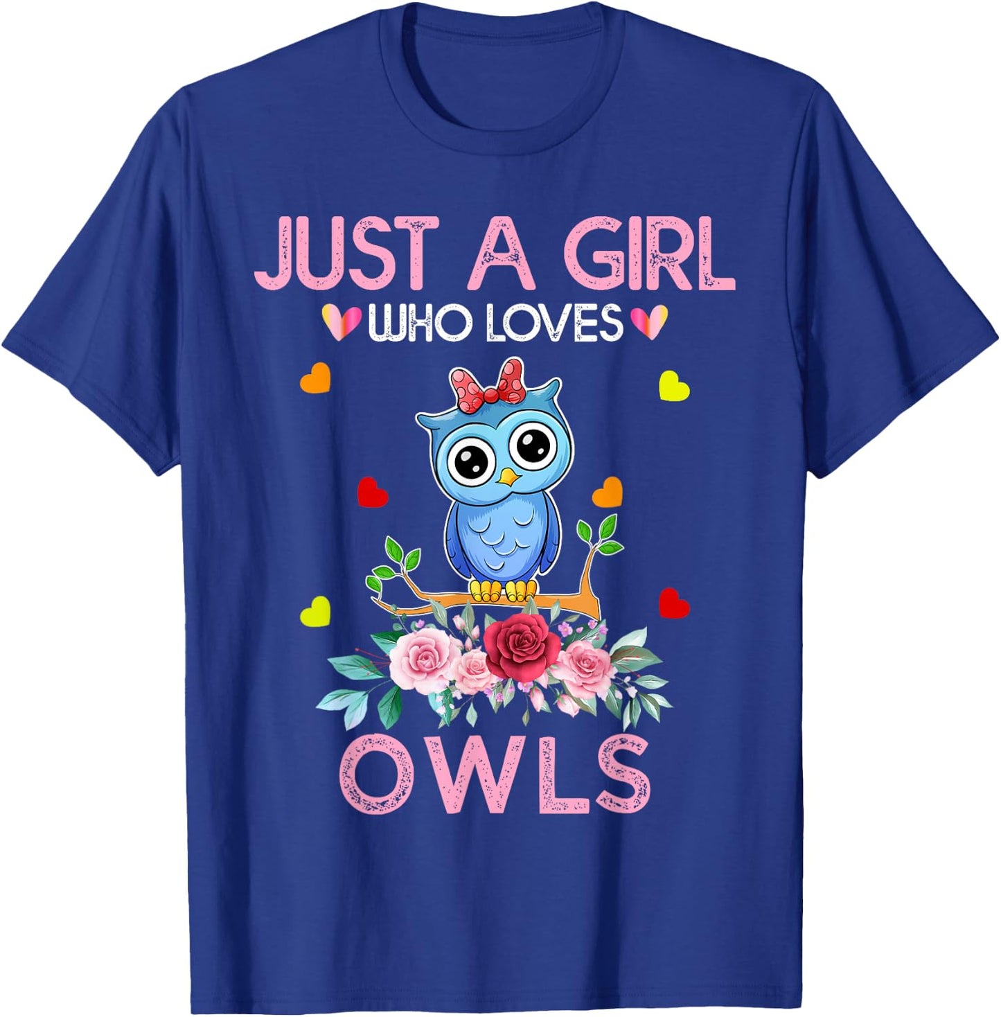Owl Girls Kids Gift Just A Girl Who Loves Owls T-Shirt - T-Shirt | Royal