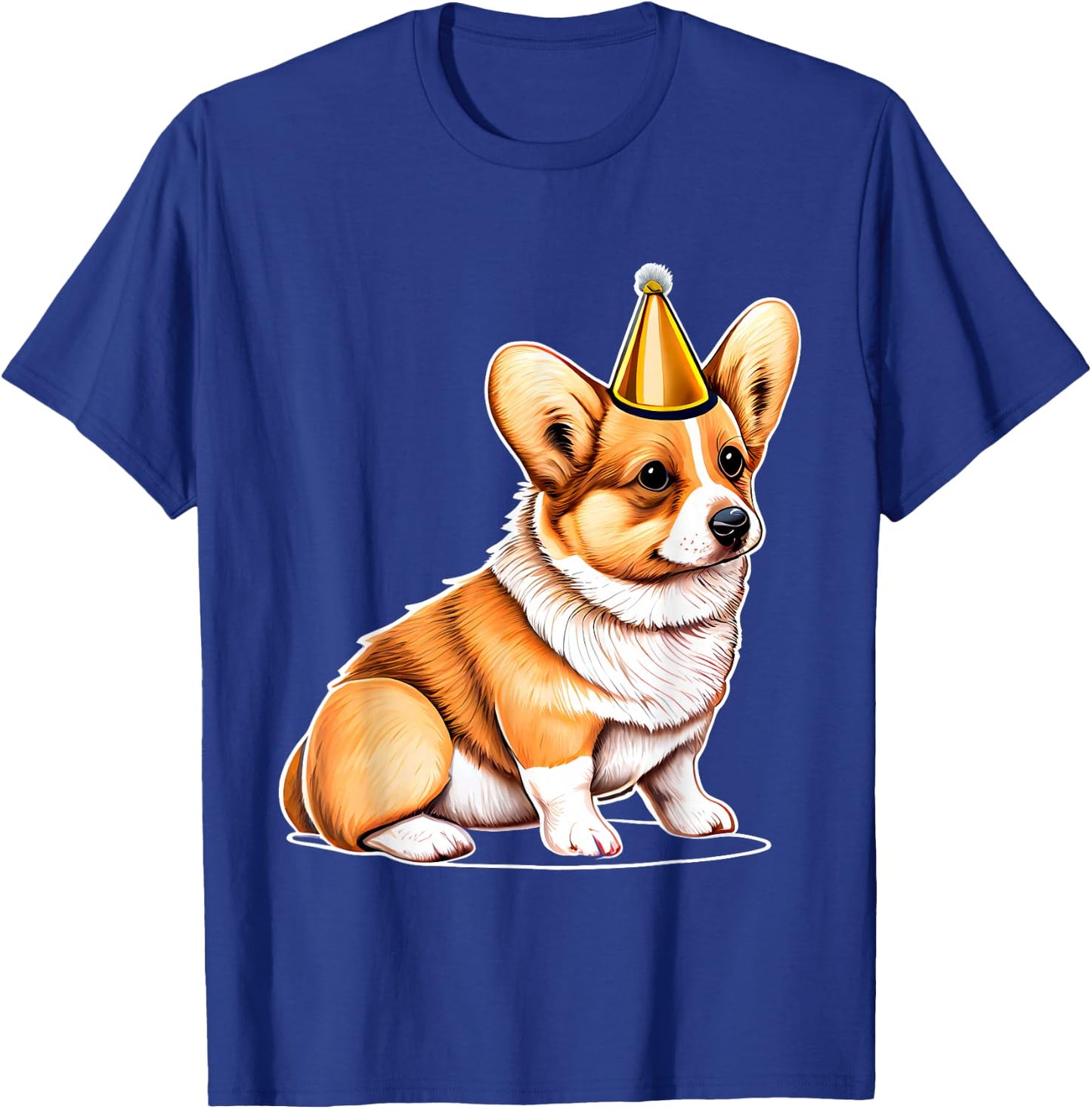 Adorable Corgi With Party Hat Birthday T-Shirt - T-Shirt | Royal