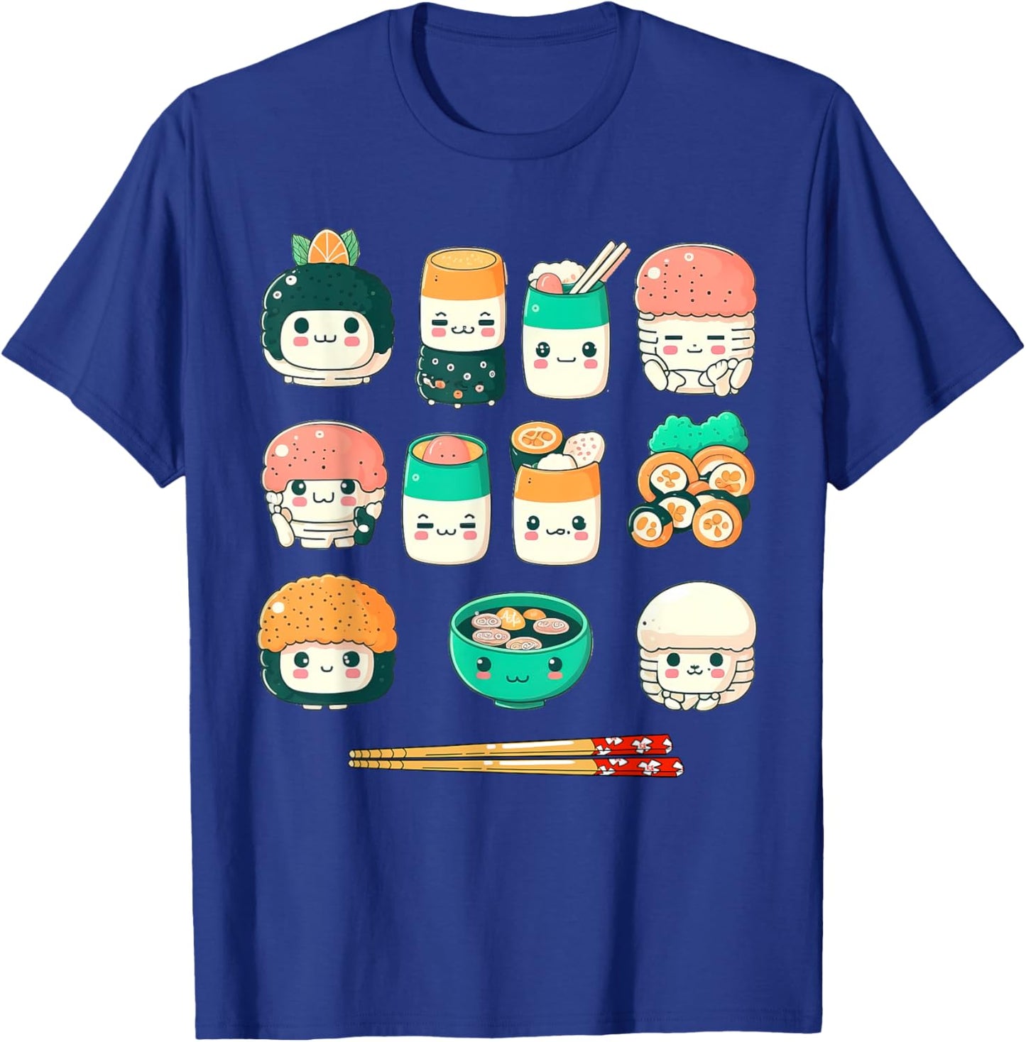 Funny Japanese Food Sushi Kawaii Sushi Lovers Anime Otaku T-Shirt - T-Shirt | Royal