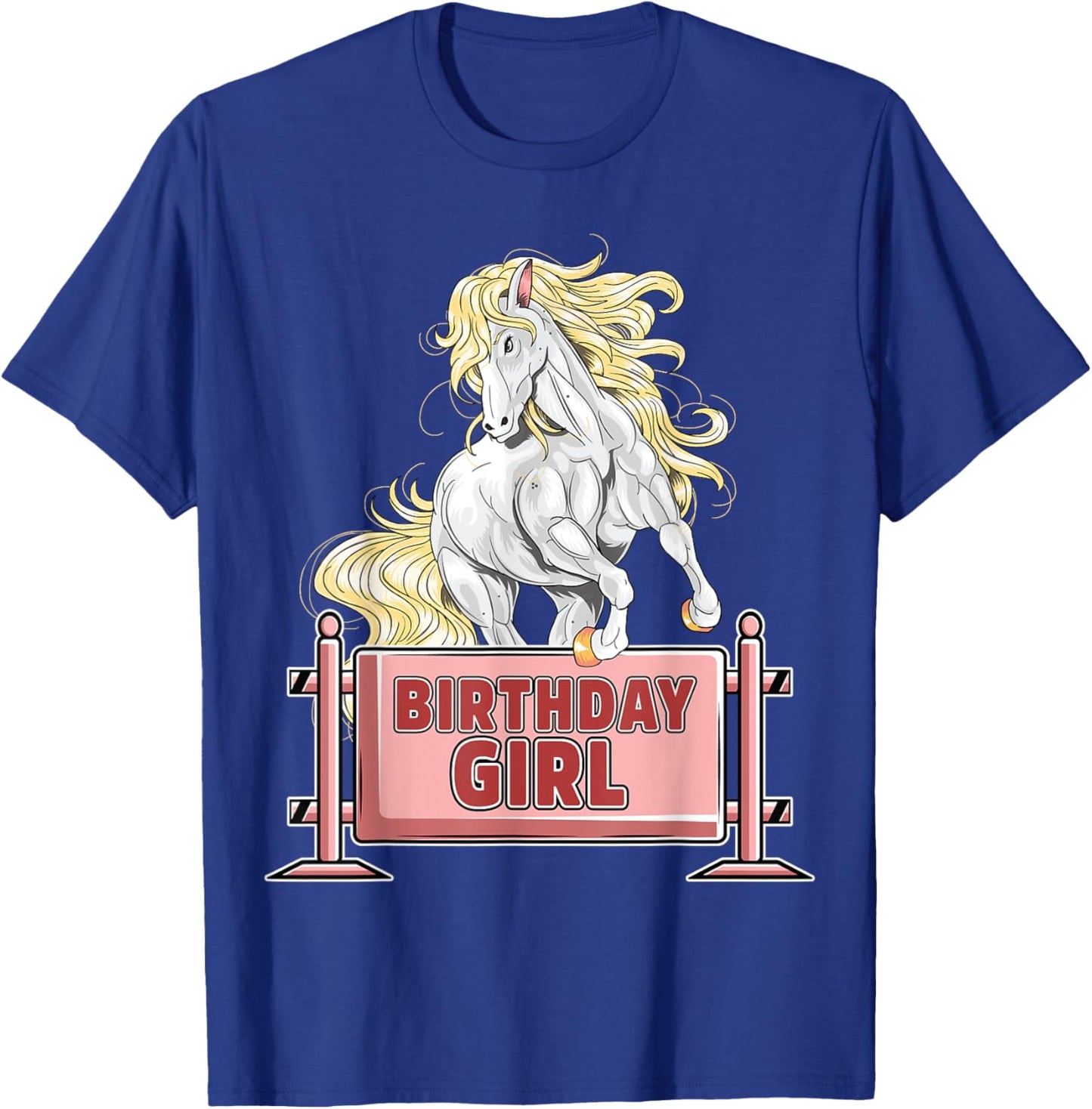 Cute Horse Birthday Girl Party Animal Farm Barn Horse Lover T-Shirt - T-Shirt | Royal