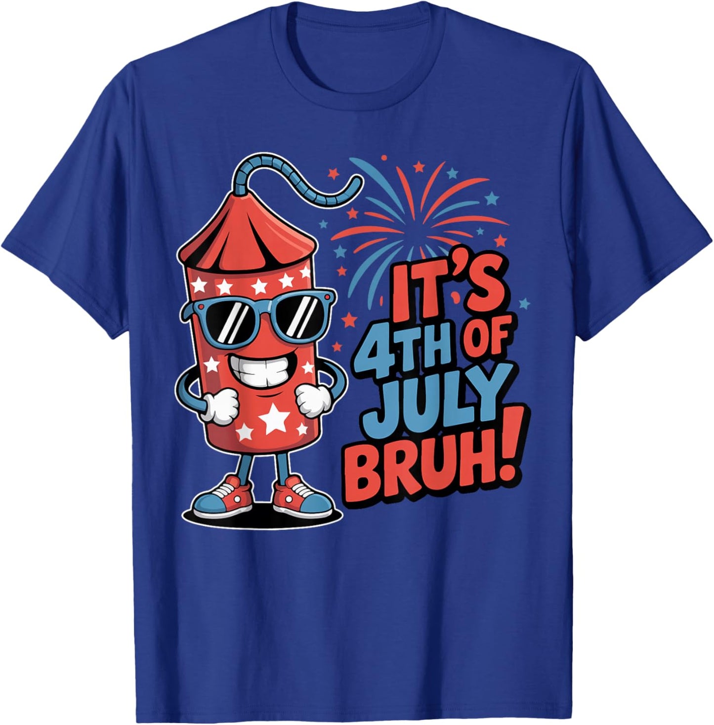 4th of July Bruh Boys Kids Funny Firecracker Fourth of July T-Shirt - T-Shirt | Royal