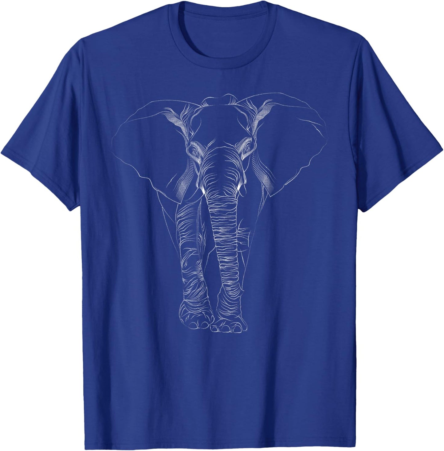Elephant Dot line Art Portrait Sketch Drawing - Elephant T-Shirt - T-Shirt | Royal