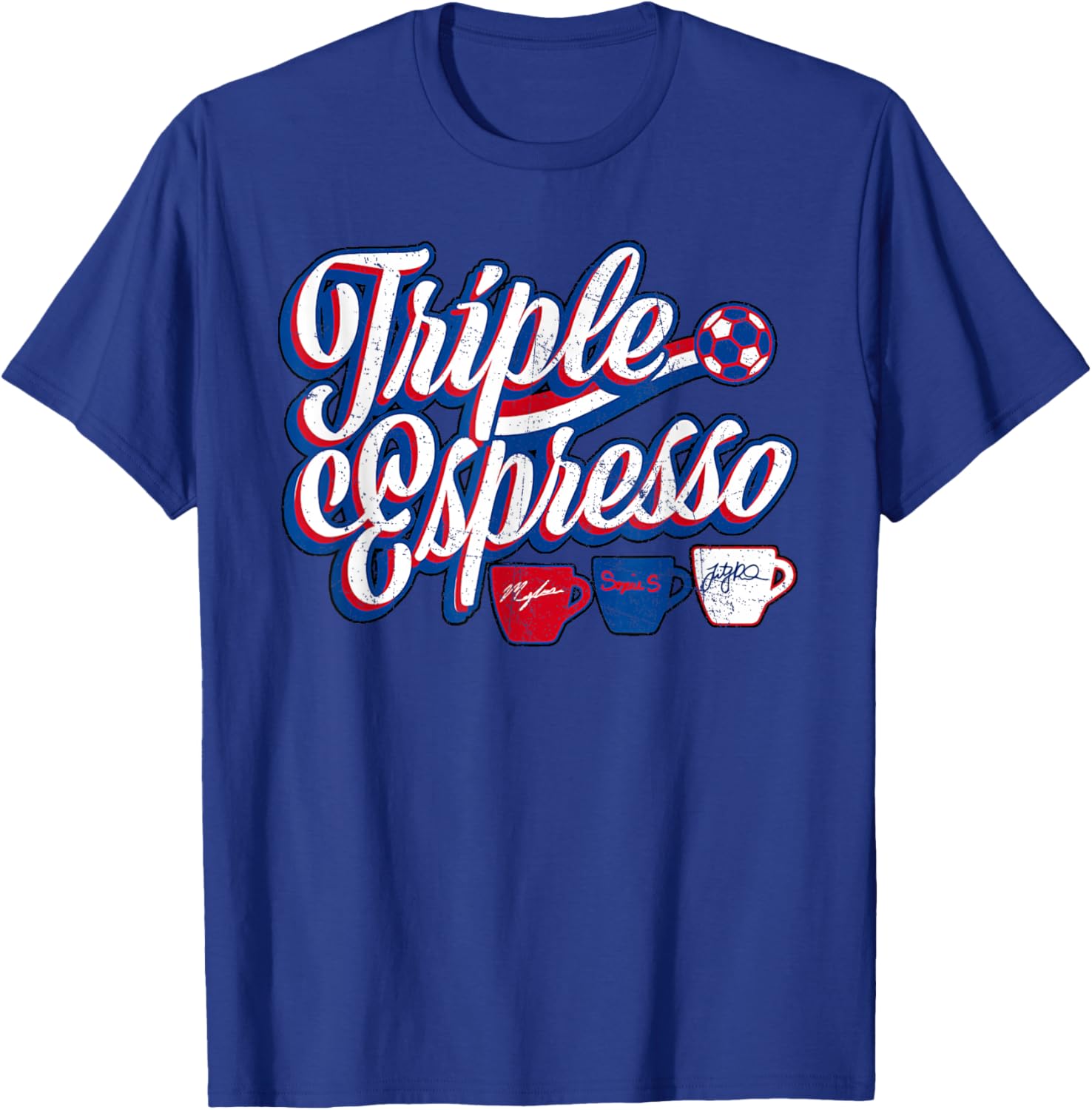 Triple Espresso Triple Espresso America USA Flag T-Shirt - T-Shirt | Royal