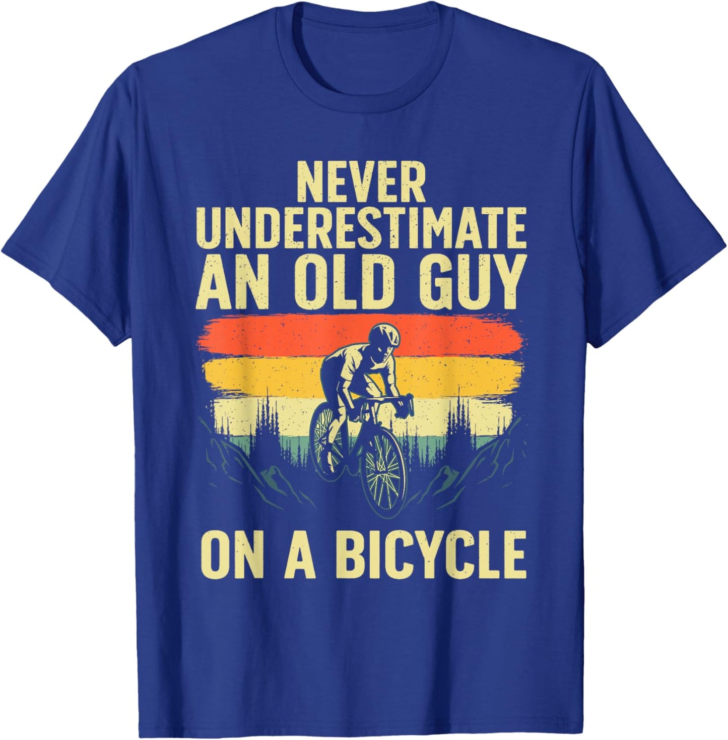 Cool Cycling Art Grandpa Bicycle Riding Cycle Racing T-Shirt - T-Shirt | Royal