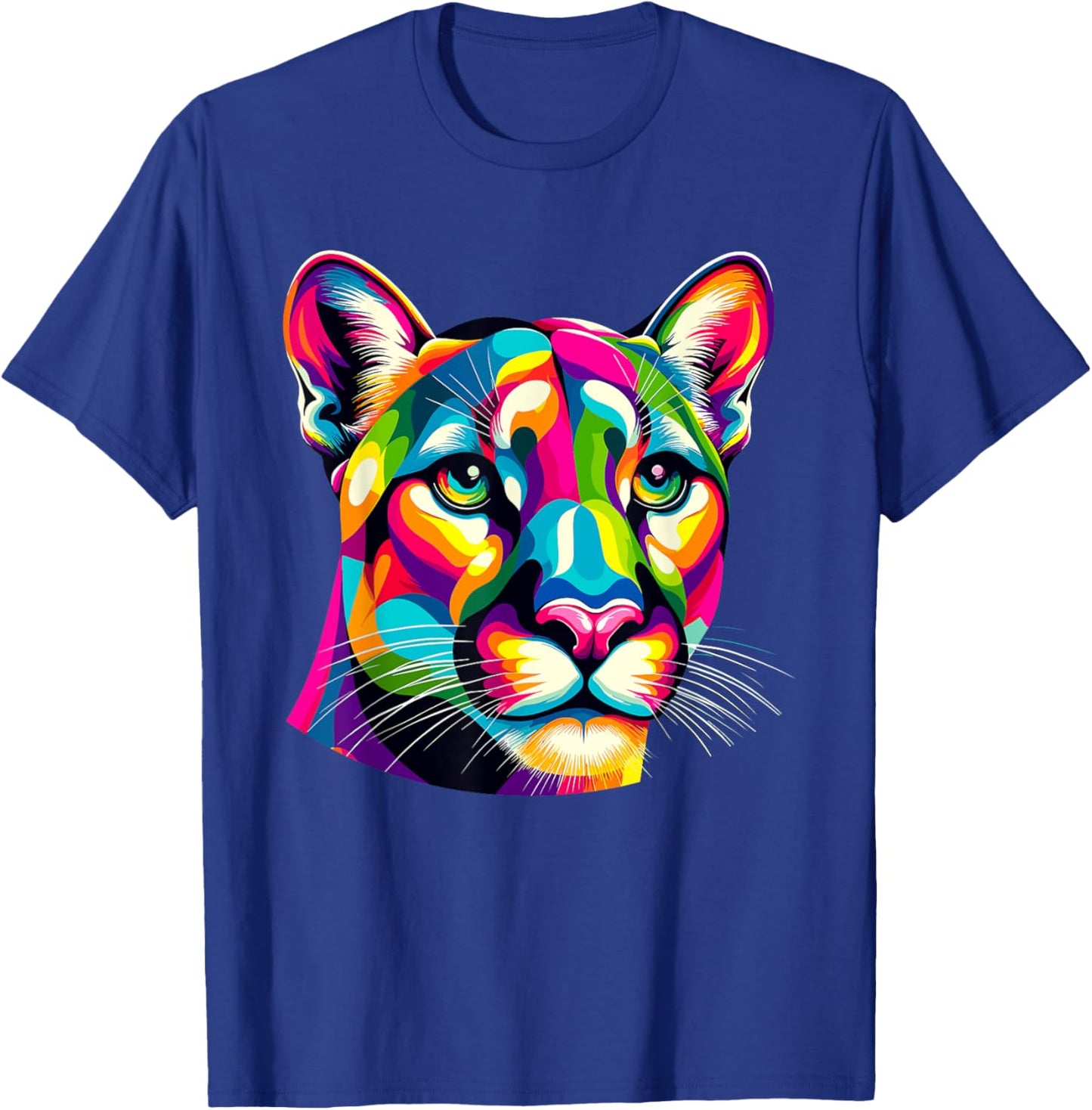 Colorful Pop Art Cougars Cougar Mountain Lion Puma T-Shirt - T-Shirt | Royal