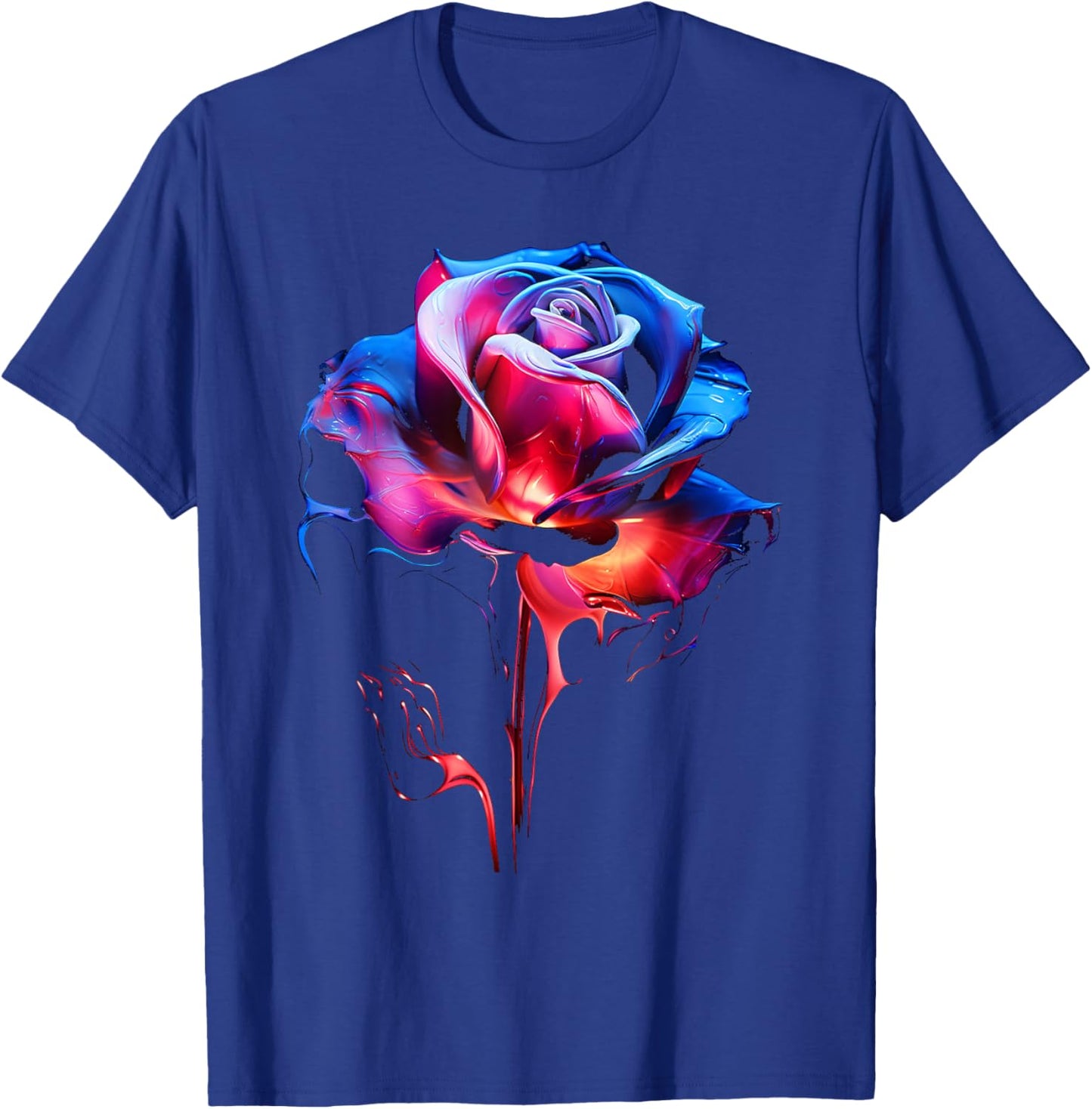 Rose Lover Artwork Graphic Flower Art Rose T-Shirt - T-Shirt | Royal