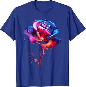 Rose Lover Artwork Graphic Flower Art Rose T-Shirt - T-Shirt | Royal