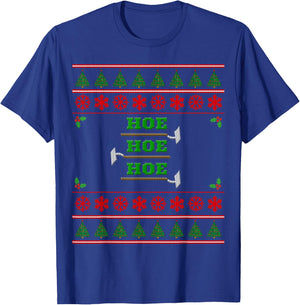 Hoe Hoe Hoe Funny Ugly Christmas Sweater T-Shirt - T-Shirt | Royal