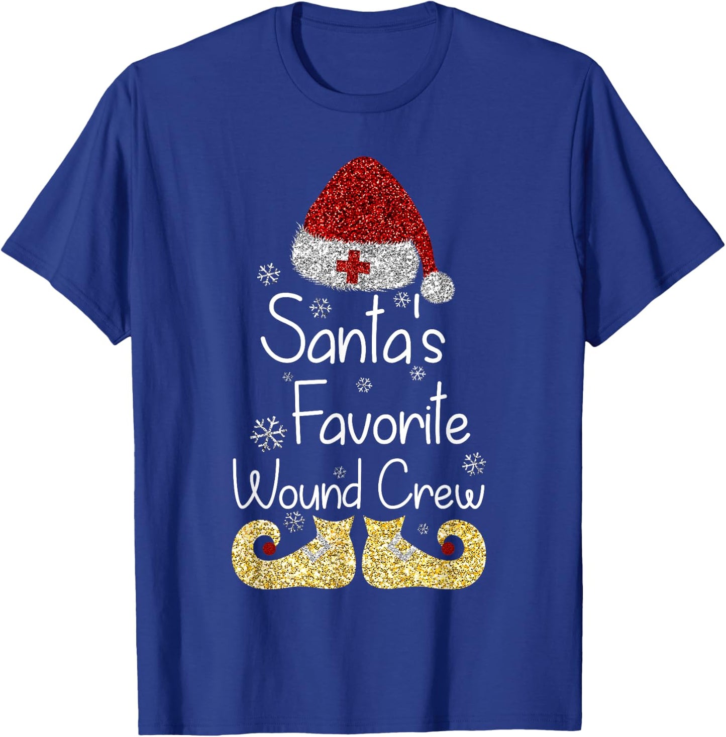 Santa's Favorite Wound Crew Christmas Wound Care Nurse Crew T-Shirt - T-Shirt | Royal