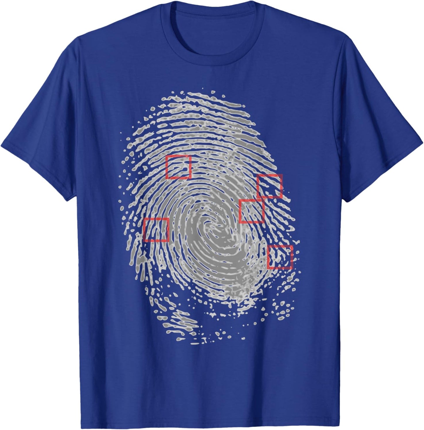 Thumbprint Fingerprint Detective Police Work T-Shirt - T-Shirt | Royal