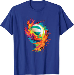 Colorful Volleyball volleyball player Girls Woman Teen T-Shirt - T-Shirt | Royal