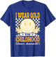I Wear Gold For Childhood Cancer Awareness Boy Kids Groovy T-Shirt - T-Shirt | Royal