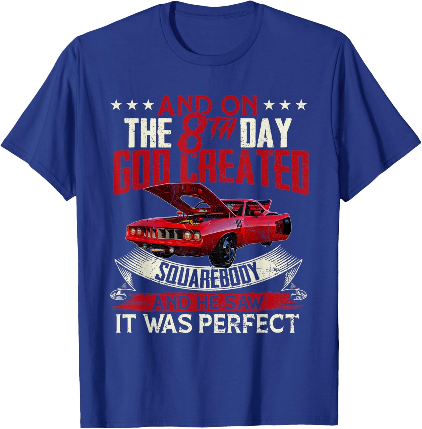 Hemi cuda plymouth barracuda And on the 8th god Muscle car T-Shirt - T-Shirt | Royal