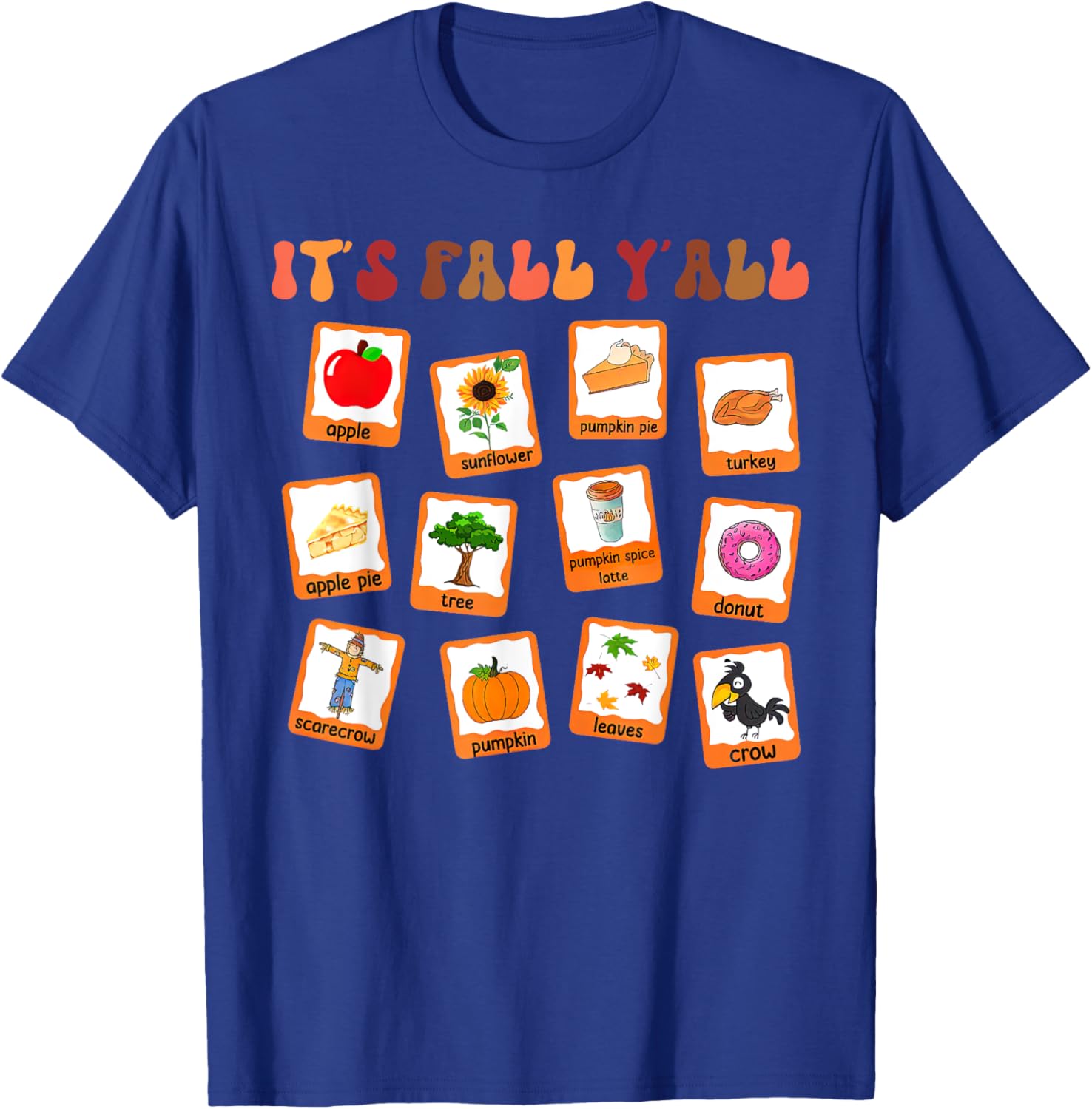 Retro It's Fall Y'all Special Education Teacher Fall Autumn Women T-Shirt - T-Shirt | Royal