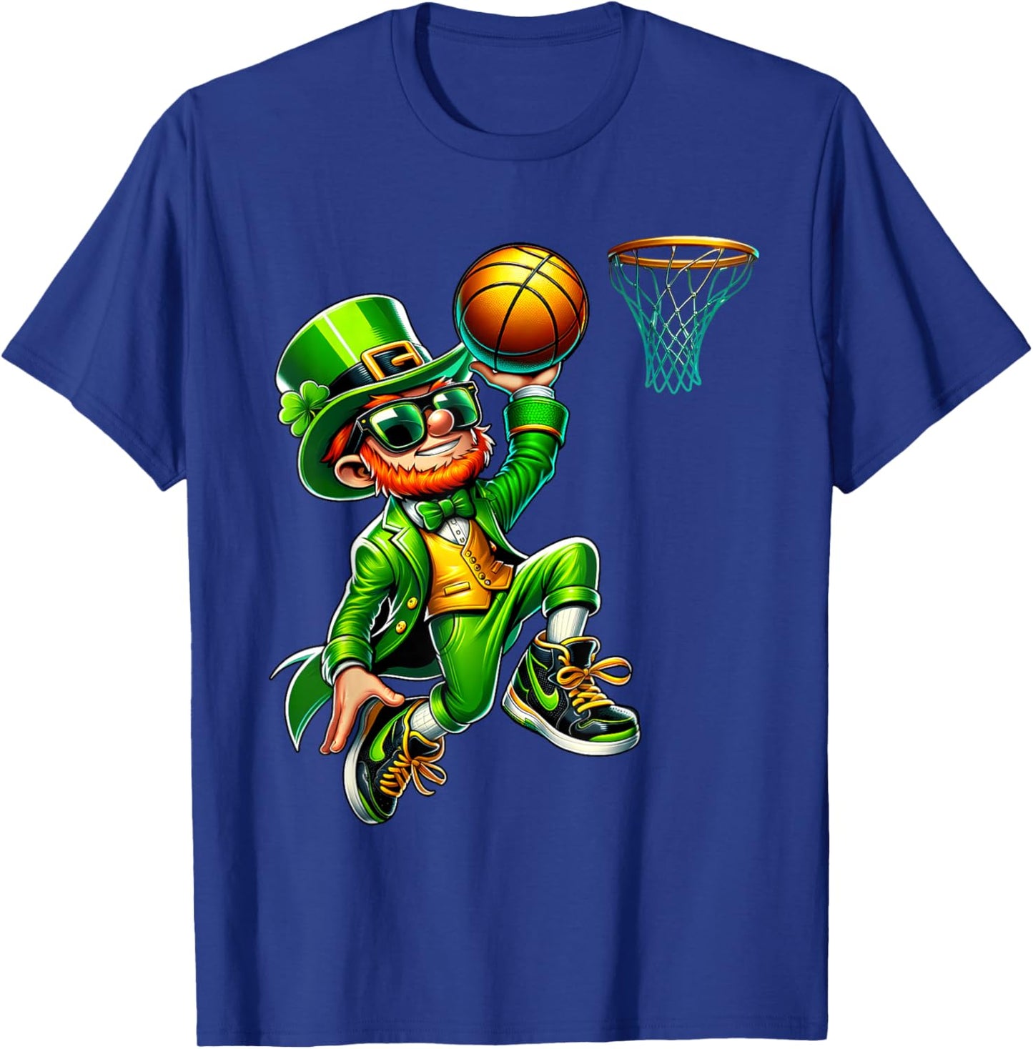 Leprechaun Playing Basketball St Patricks Day Sport Men Boys T-Shirt - T-Shirt | Royal