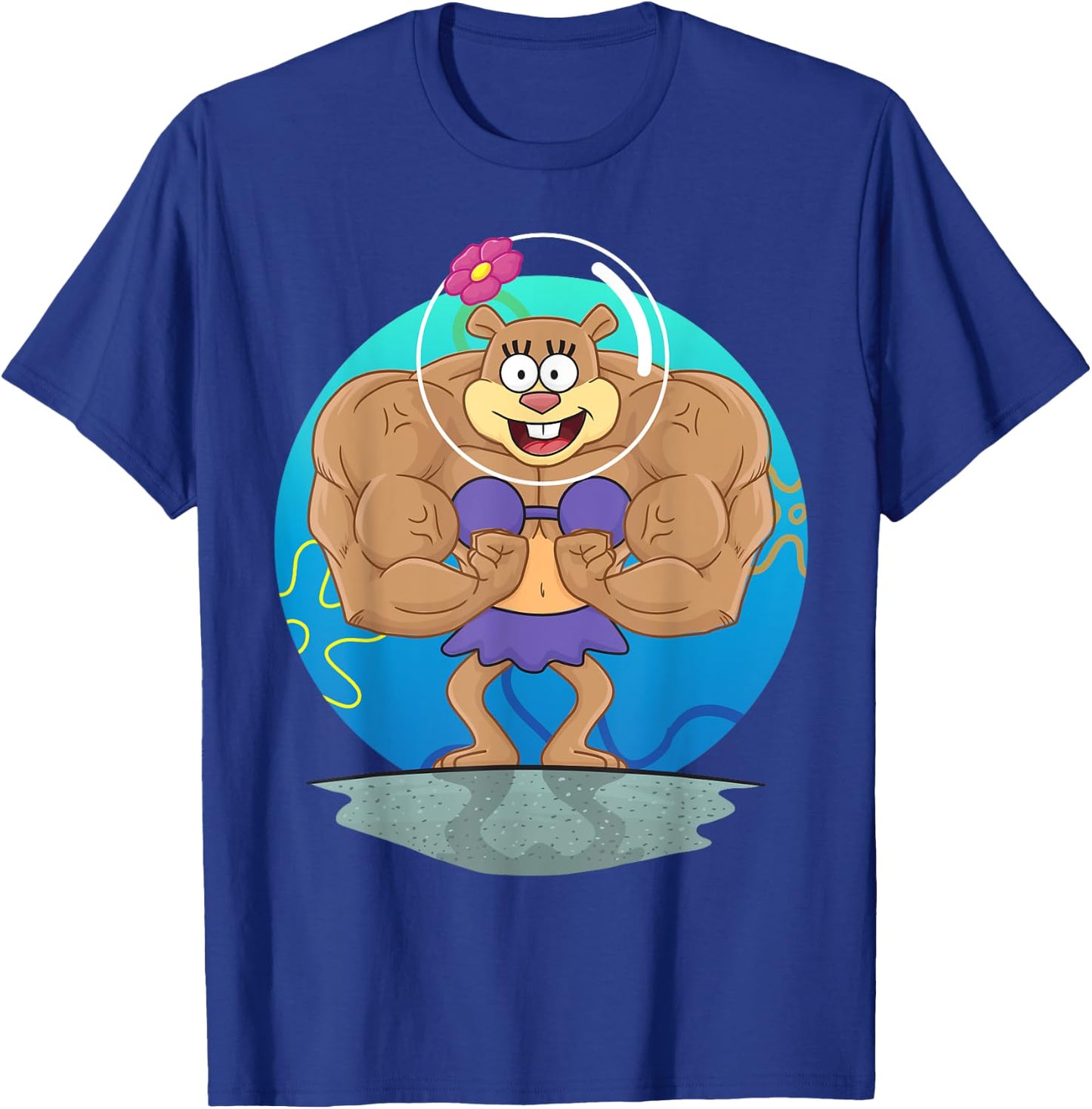 Mademark x SpongeBob SquarePants - Sandy Cheeks Muscle T-Shirt - T-Shirt | Royal