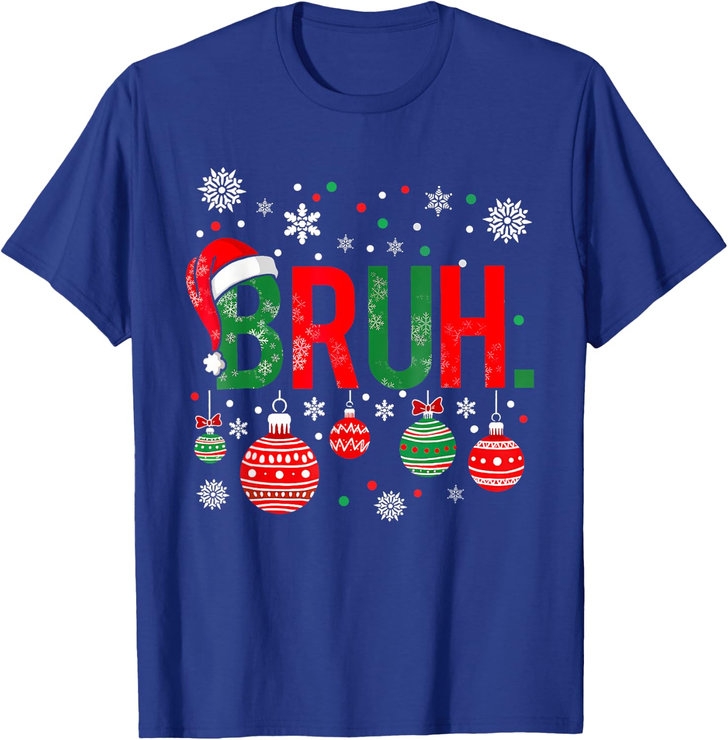 Merry Christmas Bruh Meme Funny Saying Bro Greeting Boys Men T-Shirt - T-Shirt | Royal