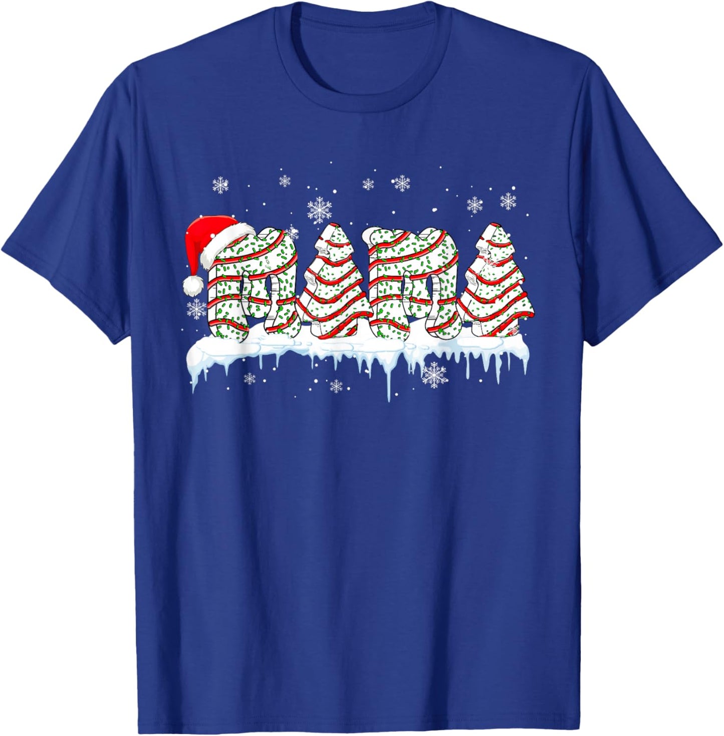 Mama Christmas Tree Cake Baker Santa Costume Family Group T-Shirt - T-Shirt | Royal