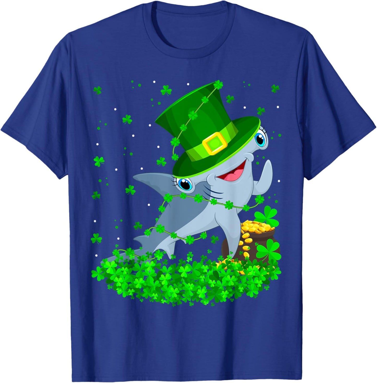 Irish Shamrock Leprechaun Hammerhead Shark St. Patrick's Day T-Shirt - T-Shirt | Royal