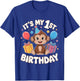 Kids 1st Birthday Monkey Party Design T-Shirt - T-Shirt | Royal