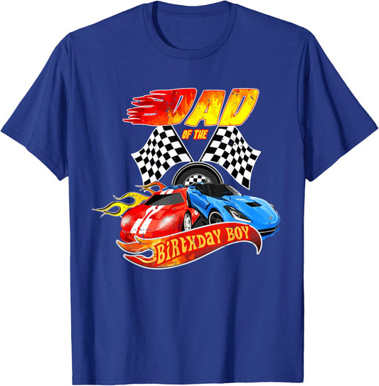 Dad Of The Birthday Boy Race Car Birthday Party Racing Cute T-Shirt - T-Shirt | Royal