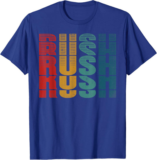 Rush Surname Vintage Retro Men Women Kids Birthday Party T-Shirt - T-Shirt | Royal
