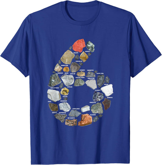 Geology 6 years Old Rock Collecting 6th Birthday T-Shirt - T-Shirt | Royal